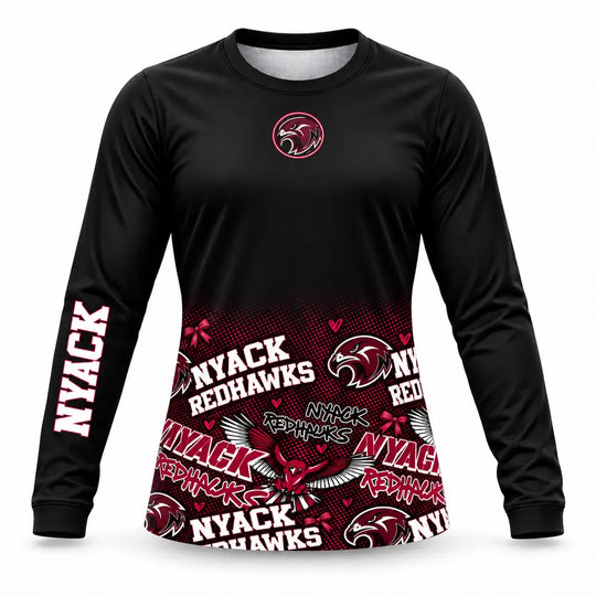 Girls & Womens Nyack Redhawks Long Sleeve Tee Shirt - 2 colors