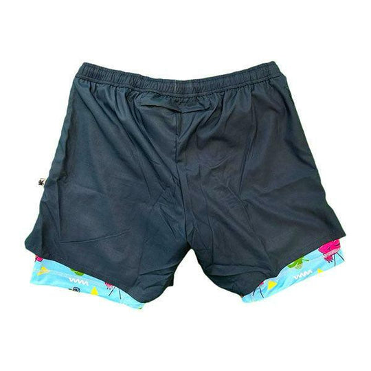 Boys 2-1 Compression Navy/Flamingo Liner Short