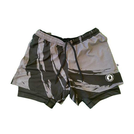 Boys 2-1 Compression Enso Charcoal/Black Shorts