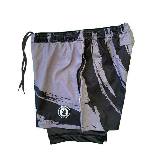 Boys 2-1 Compression Enso Charcoal/Black Shorts