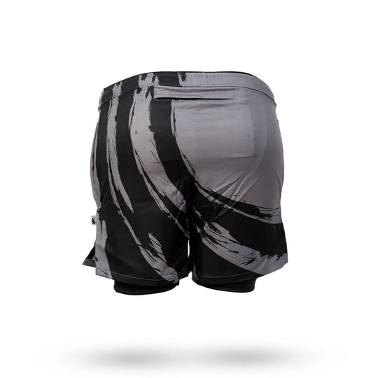 Mens 2-1 Compression Enso Charcoal/Black 7" Shorts