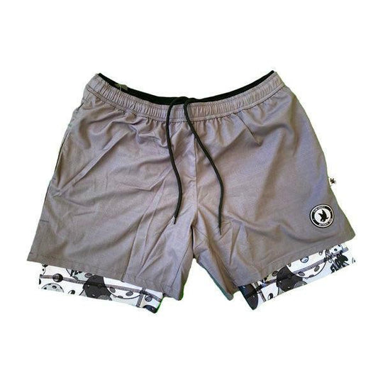 Boys 2-1 Compression Solid Charcoal Motley Short