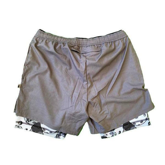 Boys 2-1 Compression Solid Charcoal Motley Short
