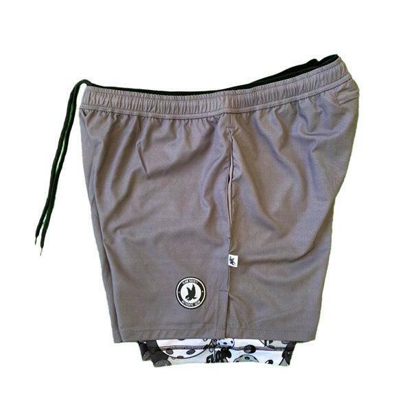 Boys 2-1 Compression Solid Charcoal Motley Short