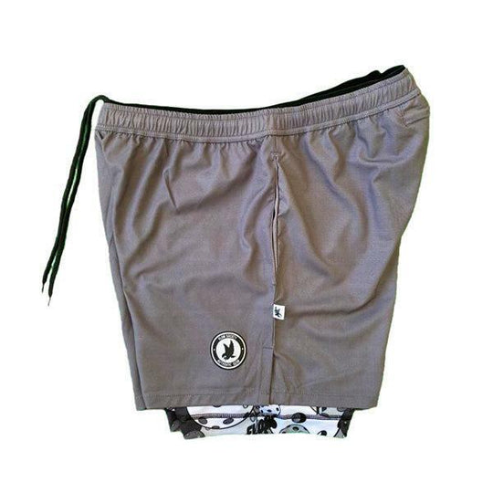 Boys 2-1 Compression Solid Charcoal Motley Short