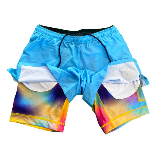 Mens Gradient Sky 2-1 7" Compression Short