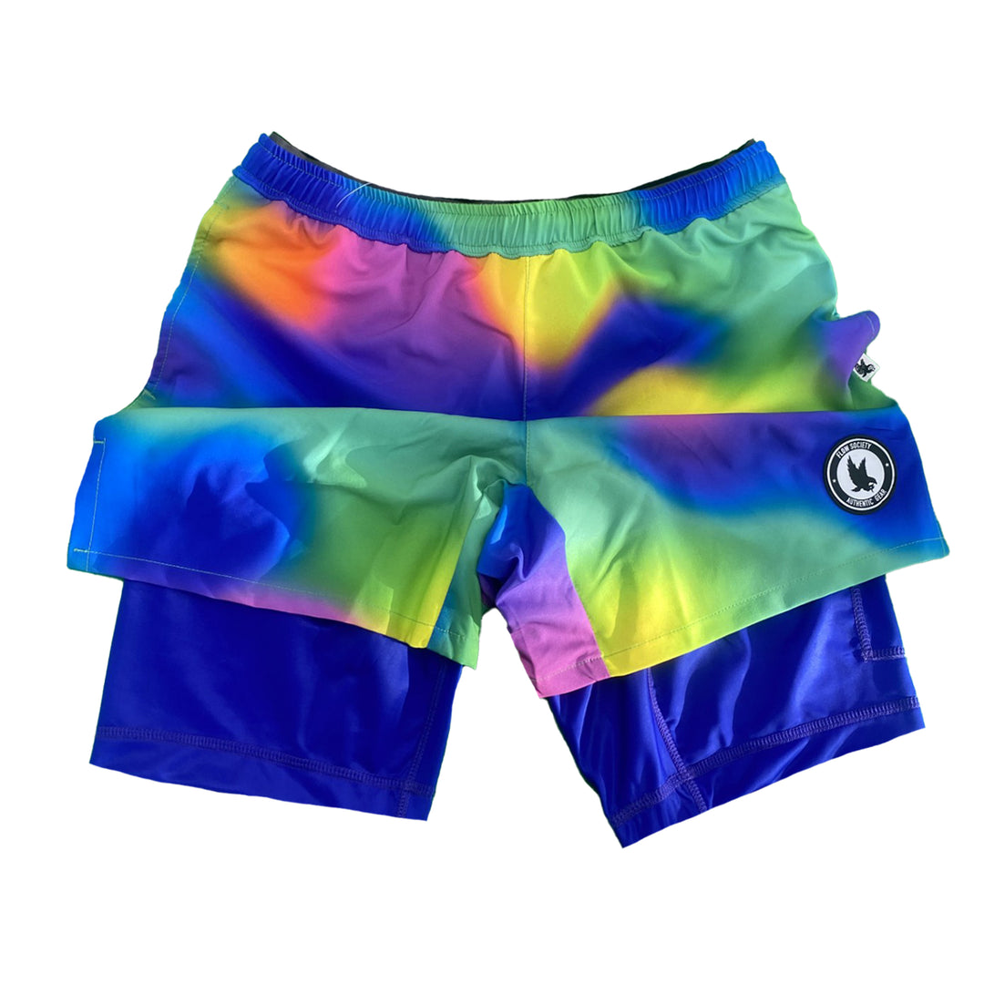 Boys 2-1 Compression Neon Gradient Short