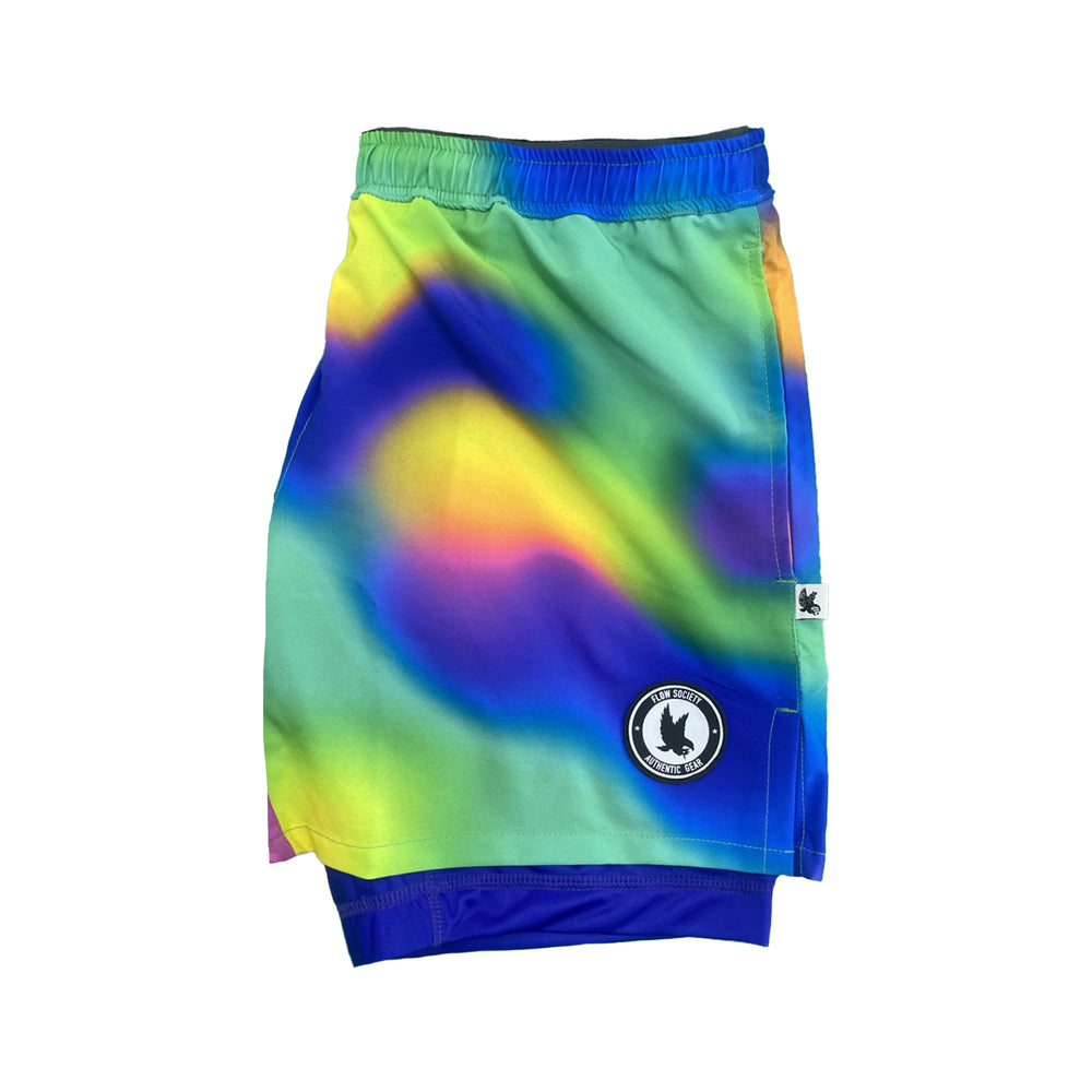 Mens 2-1 Compression 7" Neon Gradient Short