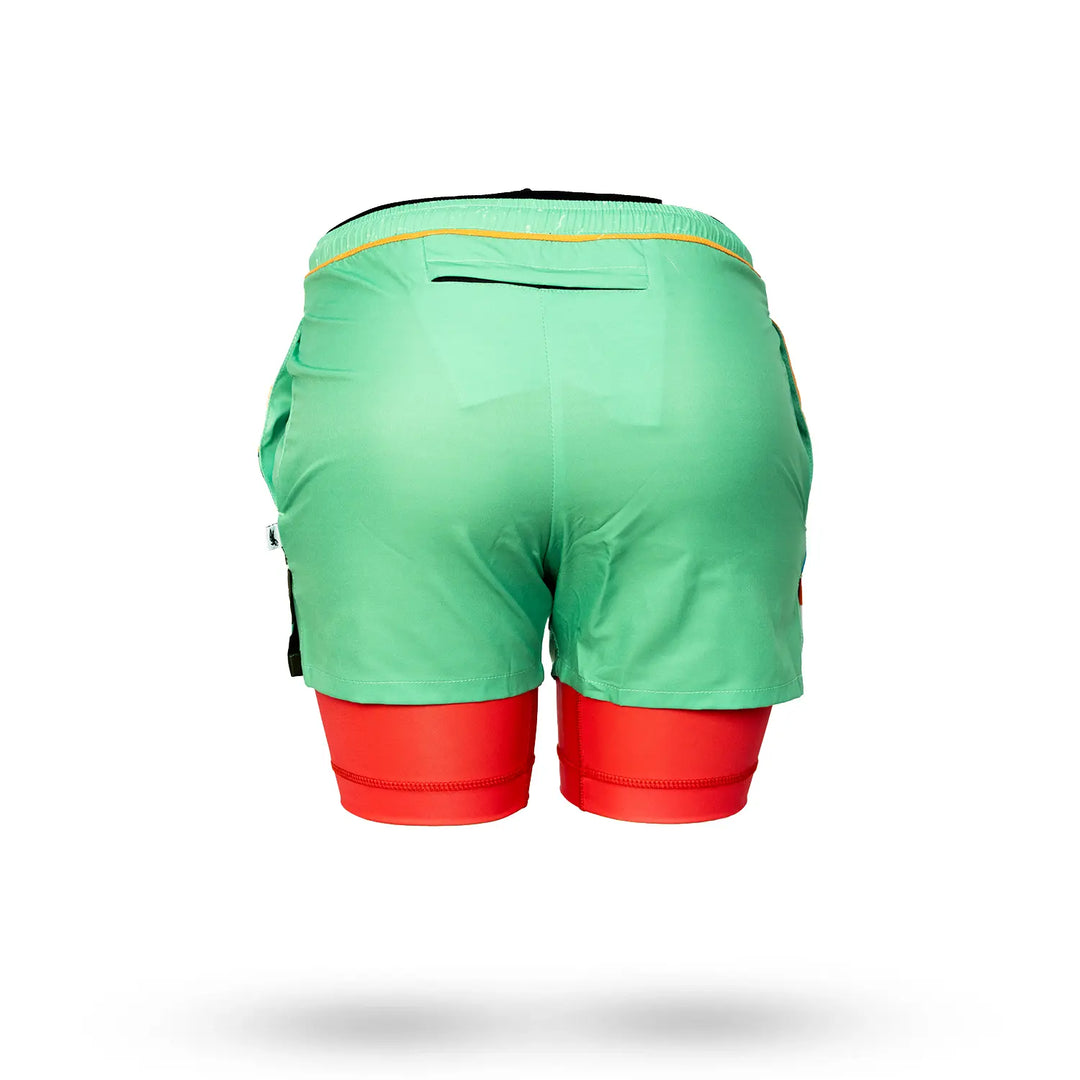 Mens 2-1 Compression Retro Paddle 7" Shorts