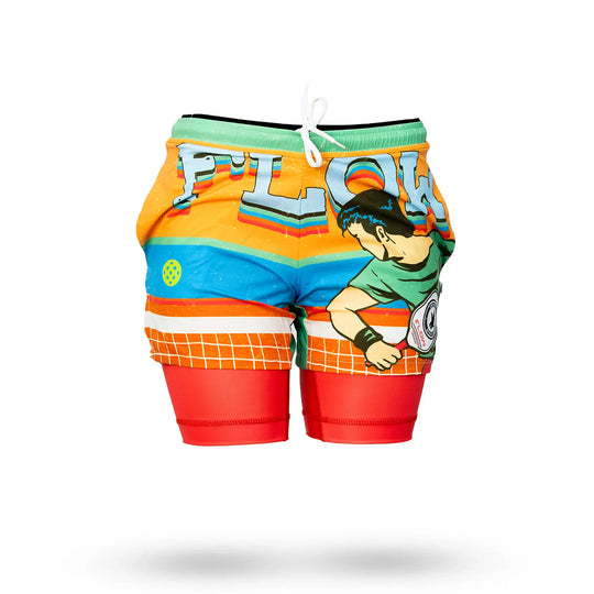 Mens 2-1 Compression Retro Paddle 7" Shorts