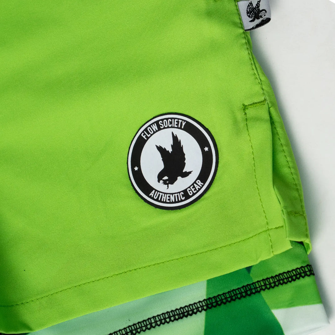 Mens Green Diamond Geo 2-1 Compression 7" Short