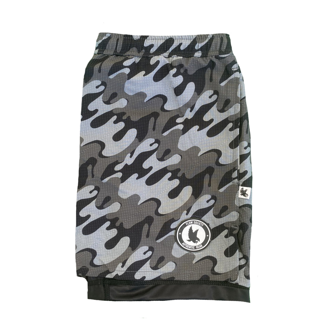 Boys 2-1 Compression Bubble Camo Short