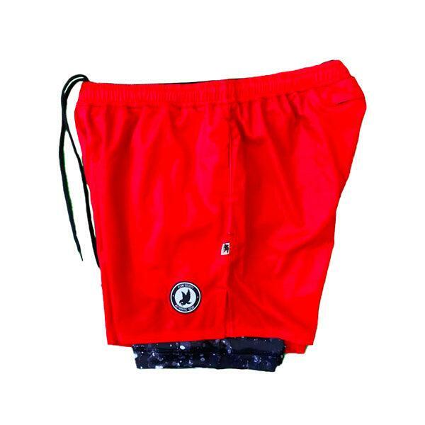 Boys 2-1 Compression Solid Red Rainmaker Shorts