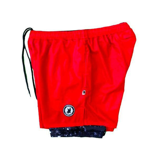 Boys 2-1 Compression Solid Red Rainmaker Shorts