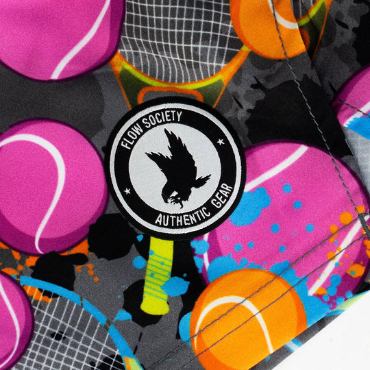 Boys Tennis Flow Print Charcoal 7" Performance Short