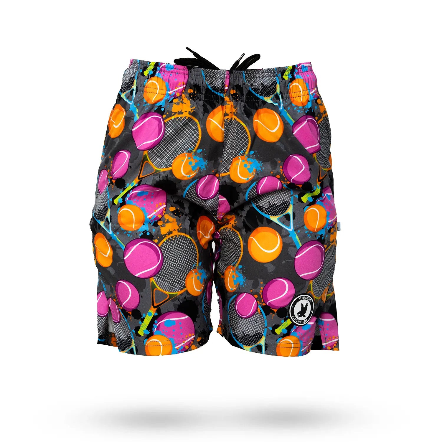 Boys Tennis Flow Print Charcoal 7" Performance Short