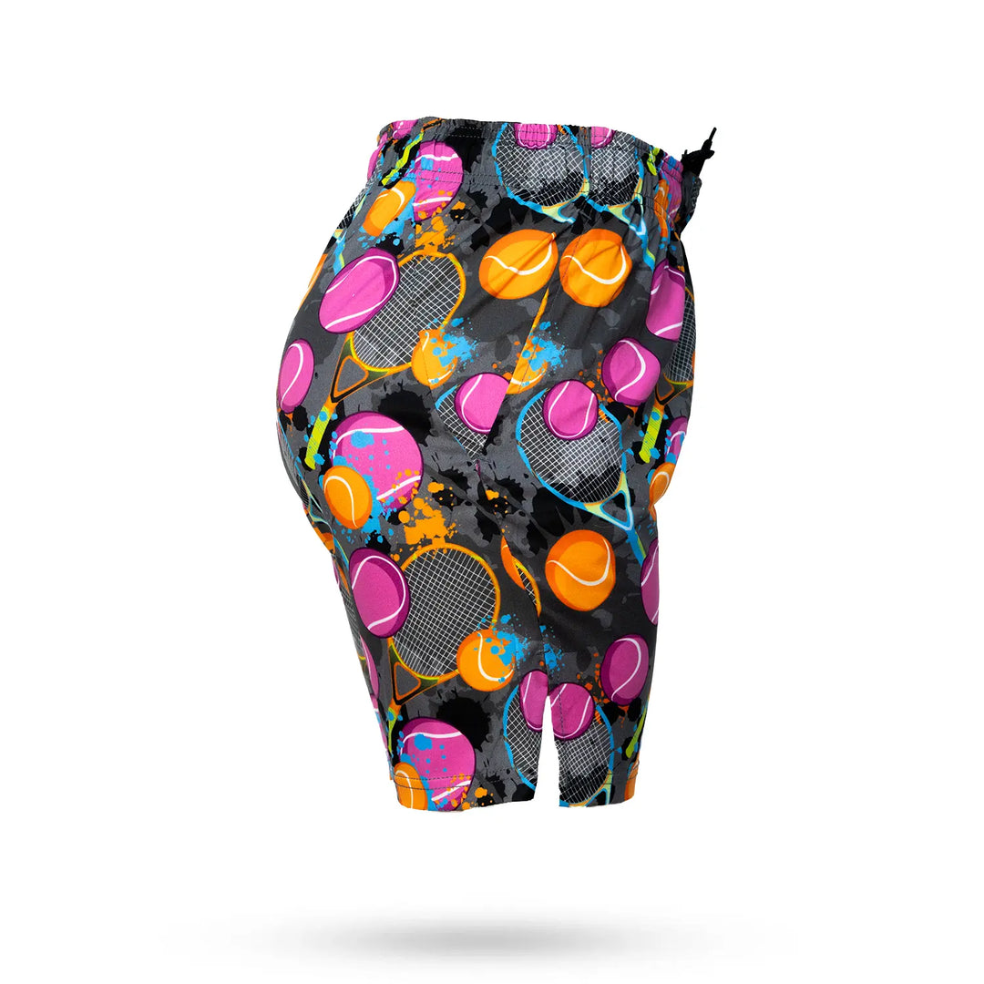 Mens Tennis Flow Print Short 7" Charcoal