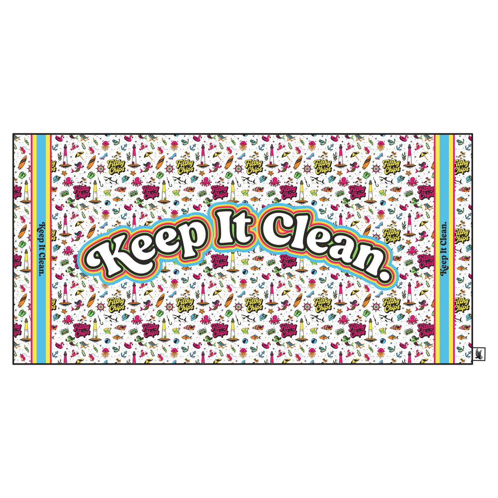 Filthy Chips × Flow Society “Keep It Clean” Beach Towel
