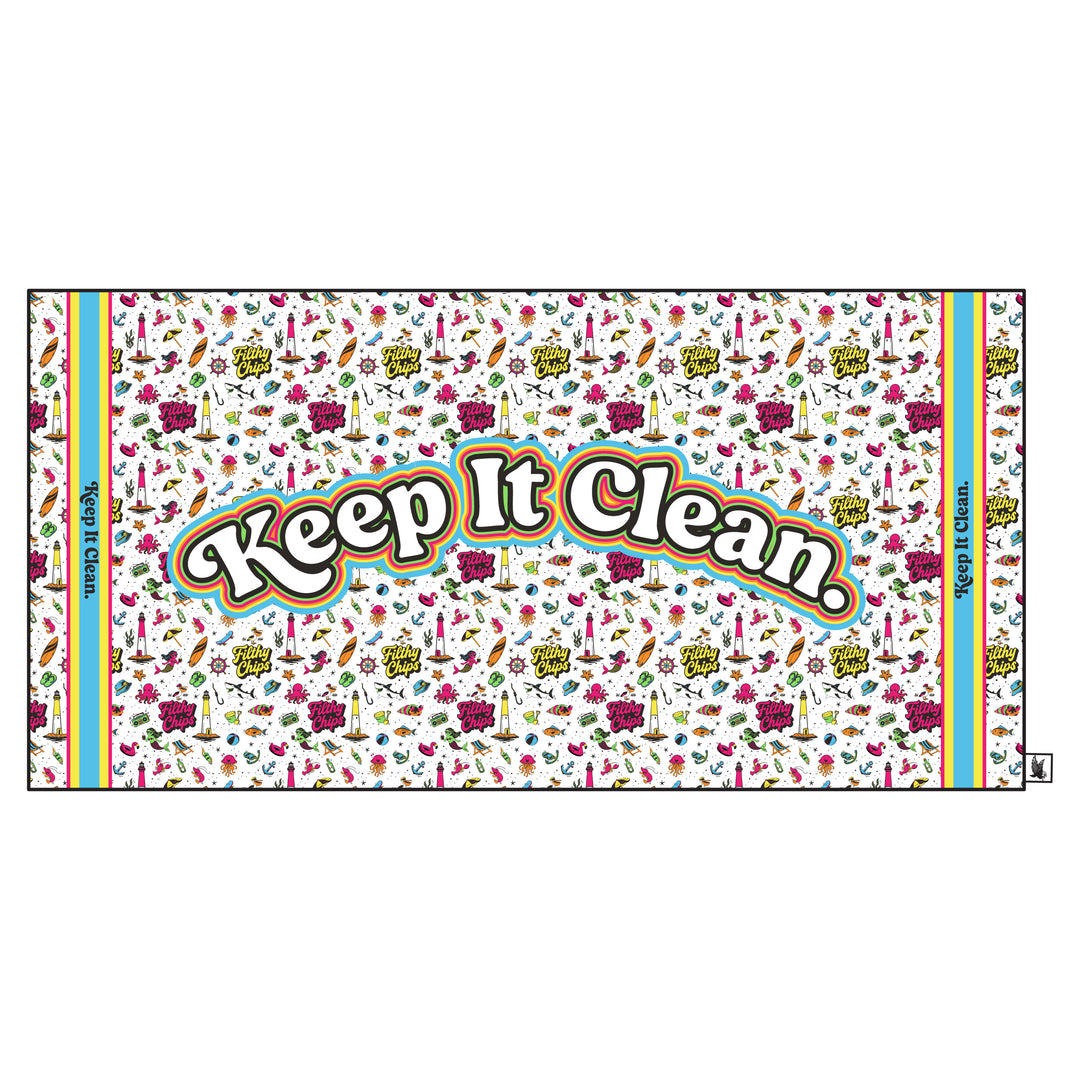 Filthy Chips × Flow Society “Keep It Clean” Beach Towel
