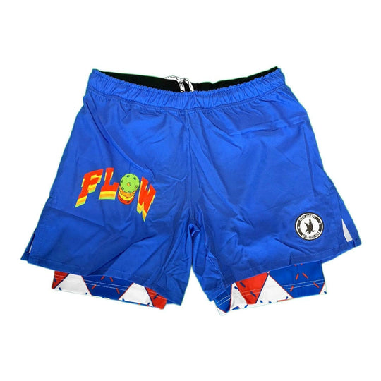 Boys 2-1 Compression Logo Pickleball Blue Short