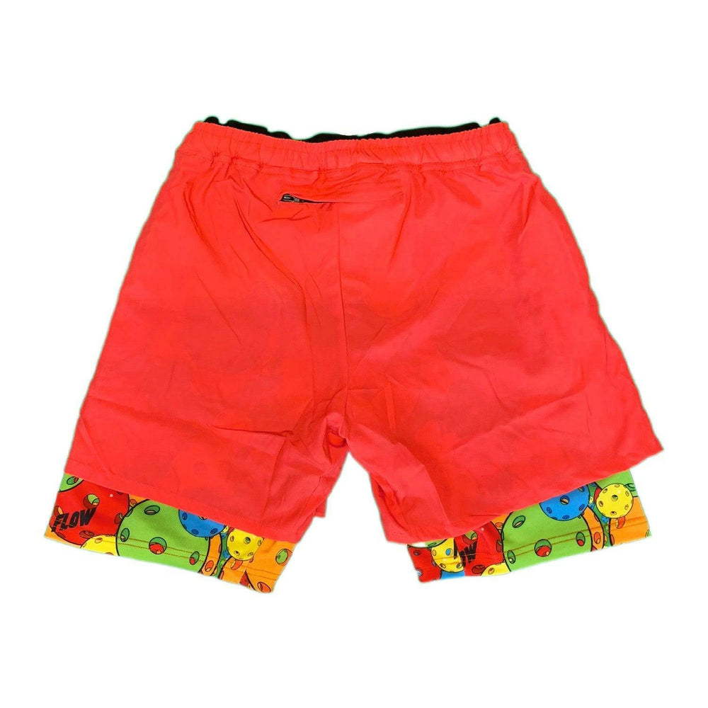 Boys 2-1 Compression Red/Motley Pickleball Shorts