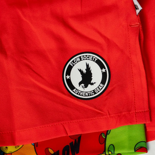 Mens 2-1 Compression Red/Motley Pickleball 7" Shorts