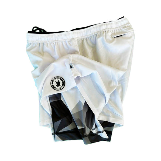 Boys Solid White Diamond Geo 2-1 Compression Short