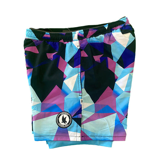 Boys Sky Pastel Diamond Geo 2-1 Compression Short