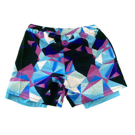 Boys Sky Pastel Diamond Geo 2-1 Compression Short