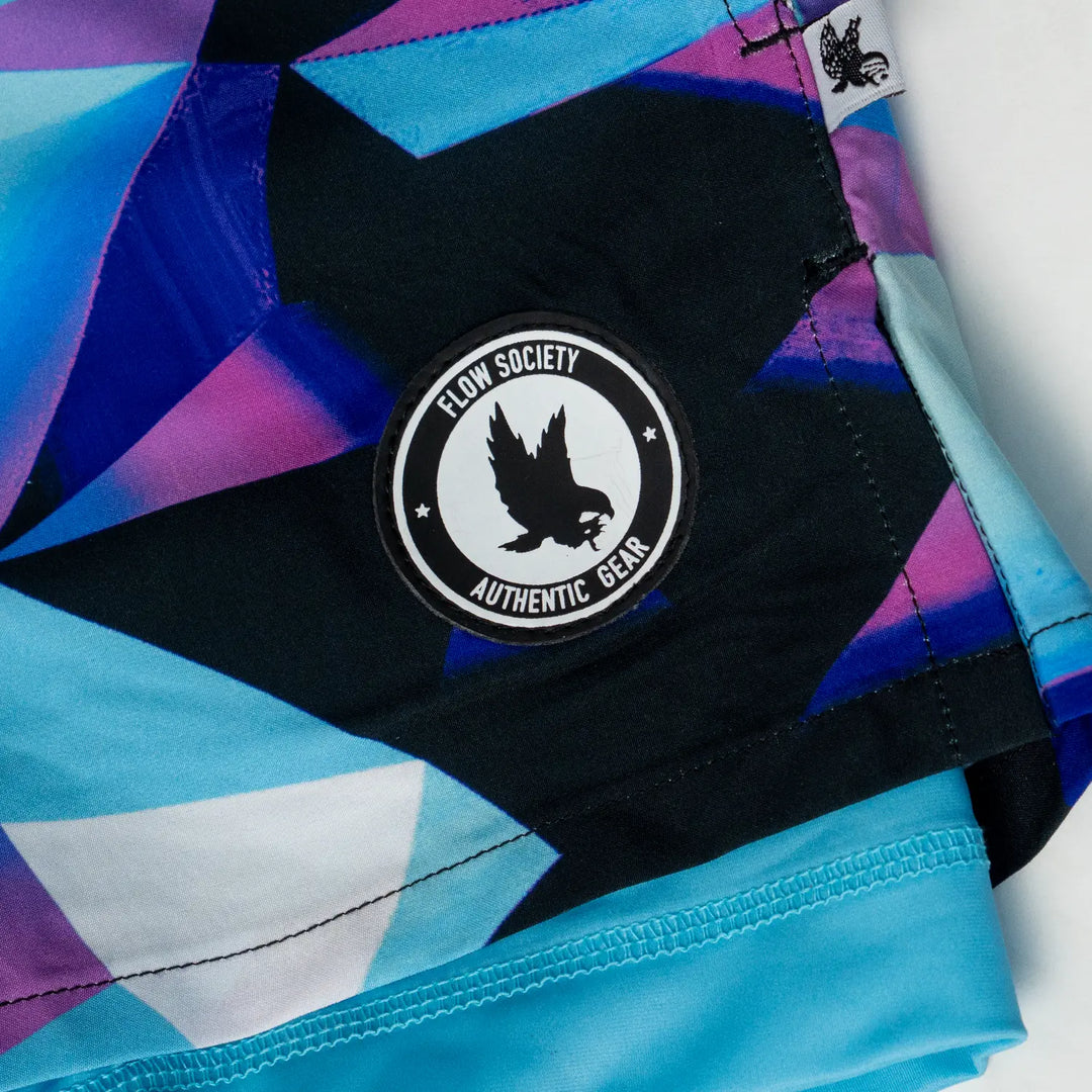 Mens Sky Pastel Diamond Geo 2-1 Compression 7" Short