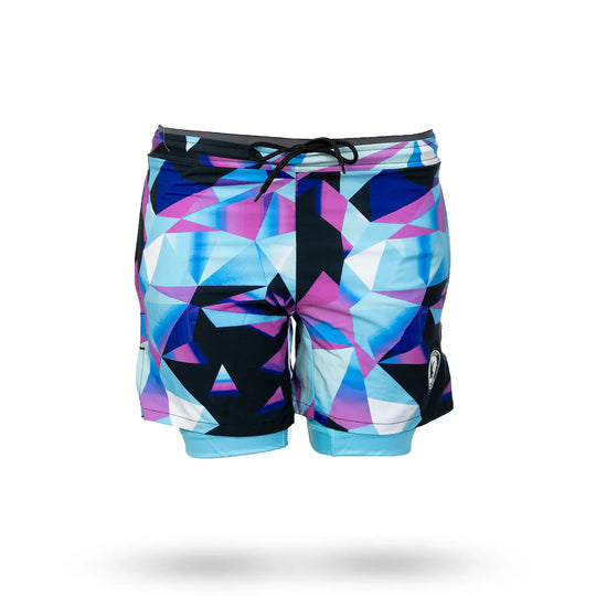 Mens Sky Pastel Diamond Geo 2-1 Compression 7" Short