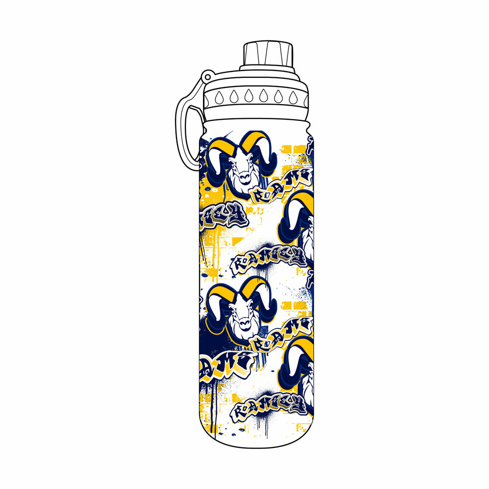 Ramsey Rams Graffiti 24oz Stainless Steel Water Bottle (2 color options!)