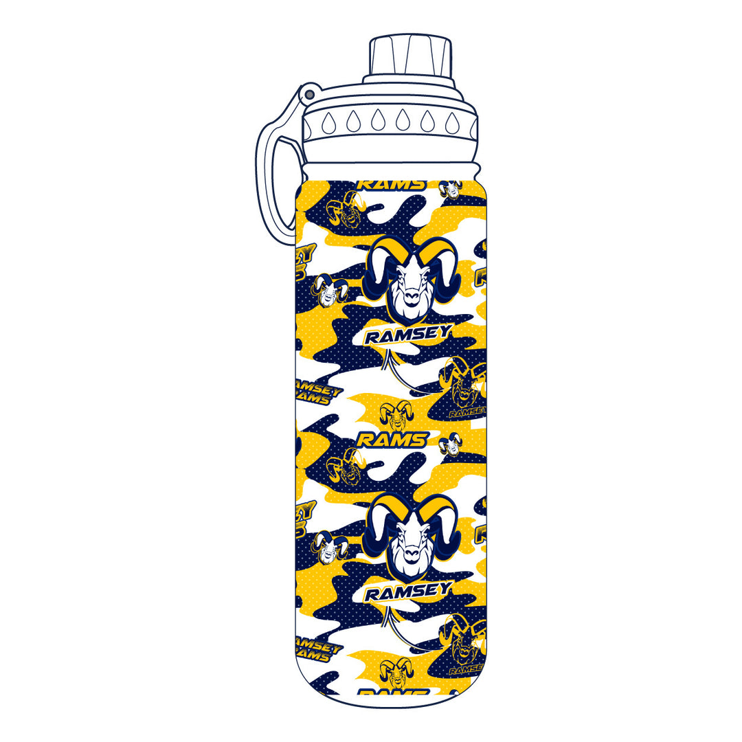 Ramsey Rams Camo 24 oz Stainless Steel Water Bottle - 2 colors!