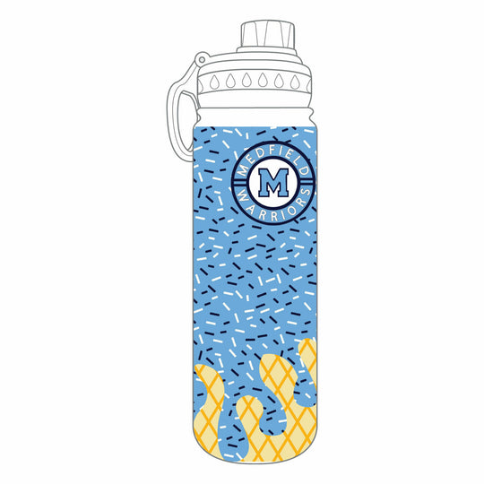 Medfield Warriors Ice Cream Drip 24oz Stainless Steel Water Bottle - 2 colors!