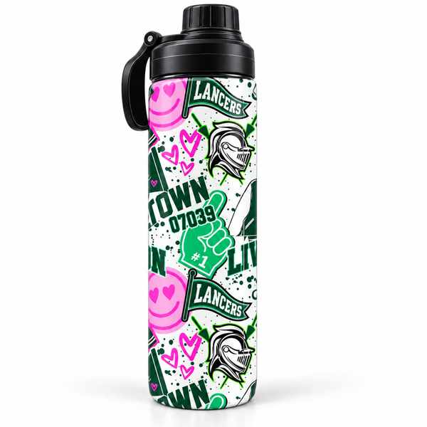 Livingston Lancers 24 oz Stainless Steel White Water Bottle