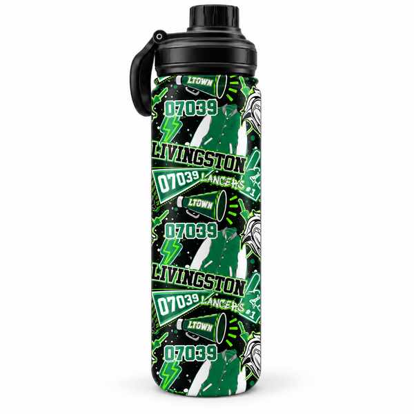 Livingston Lancers 24 oz Stainless Steel Green Water Bottle