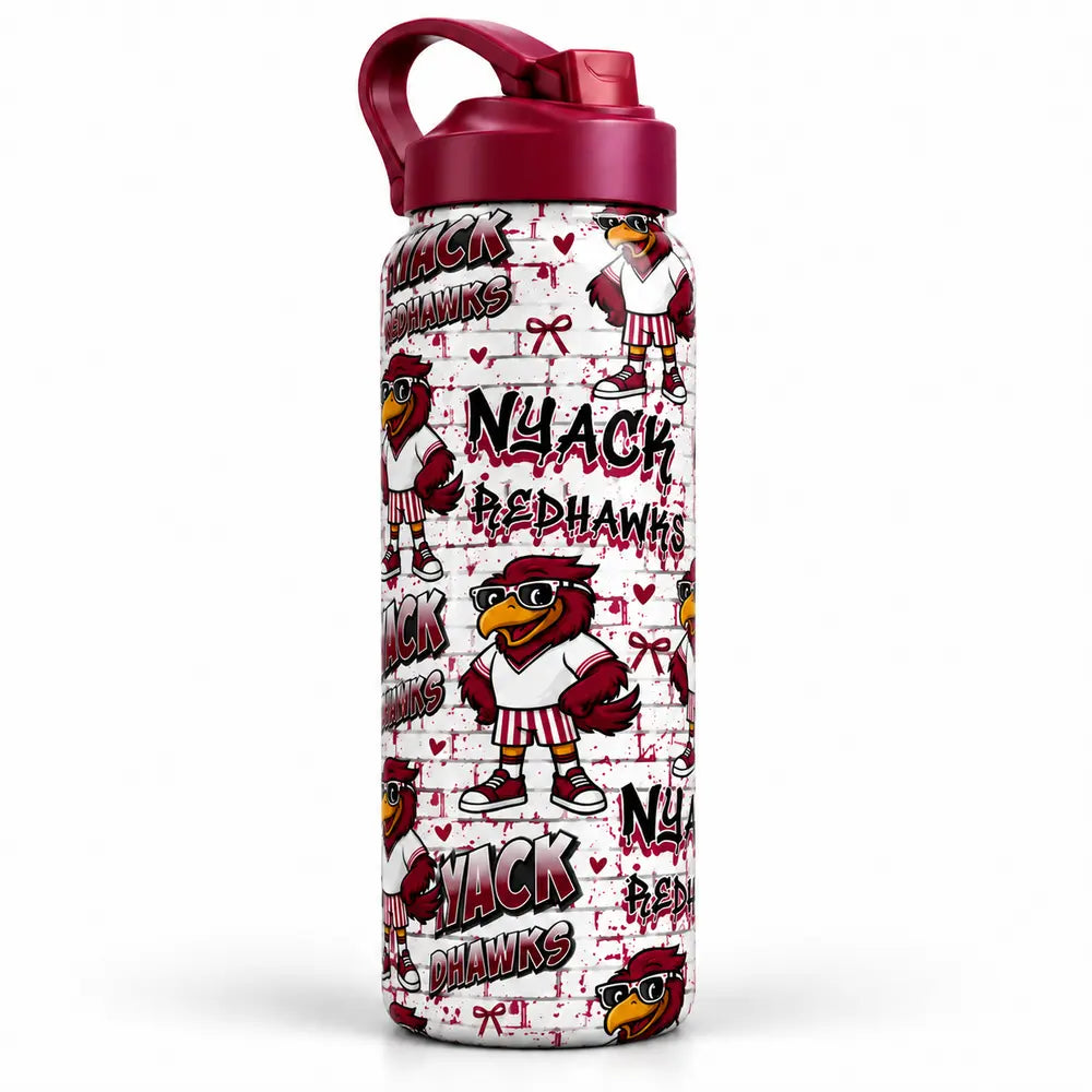 Nyack Redhawks 24 oz Stainless Steel Water Bottle - 2 colors