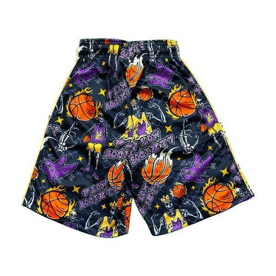 Mens Skeleton Hoops Short