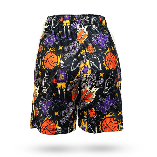 Mens Skeleton Hoops Short