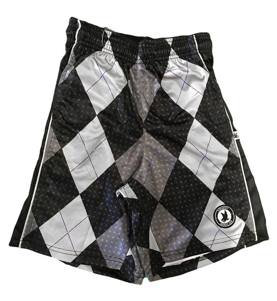 Mens Black & Silver Argyle Short