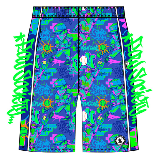 Boys Graffiti Baseball Homerun Short