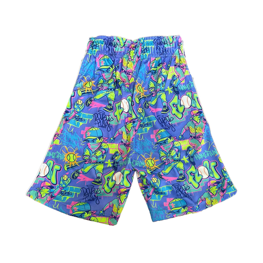 Boys Graffiti Baseball Homerun Short