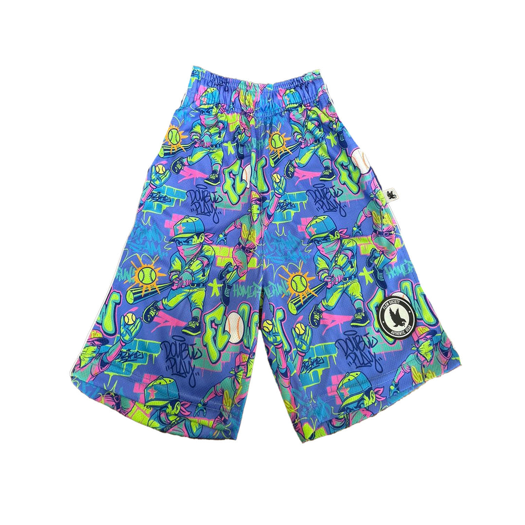 Boys Graffiti Baseball Homerun Short