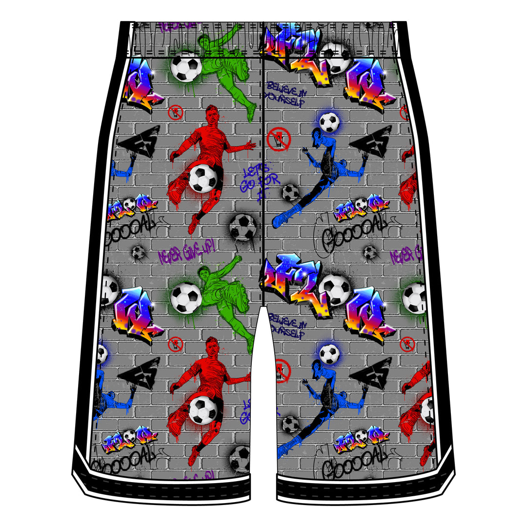Boys Brick Graffiti Soccer Short