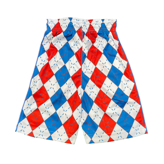 Boys Red, White & Blue Argyle Attack Short