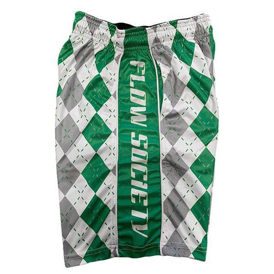 Mens Grey & Green Argyle Attack Short