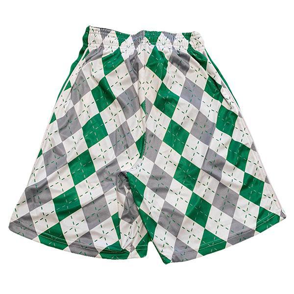 Mens Grey & Green Argyle Attack Short