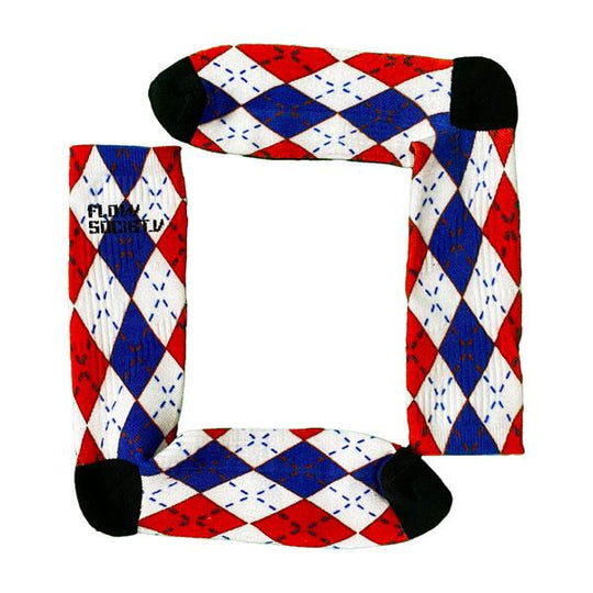 Youth Red, White & Blue Argyle Crew Sock Red, White & Blue