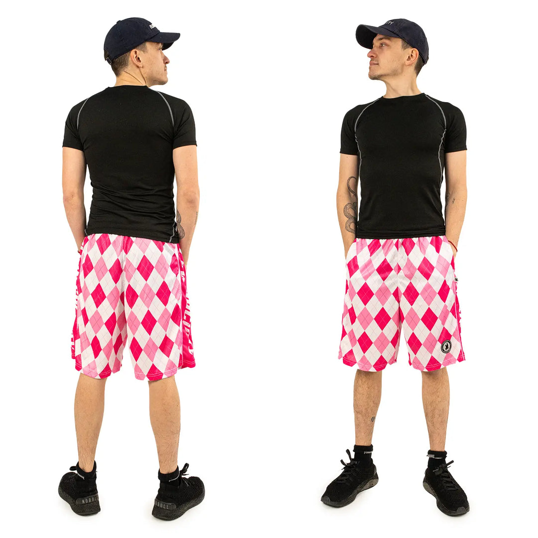 Boys New Argyle Pink Attack Short