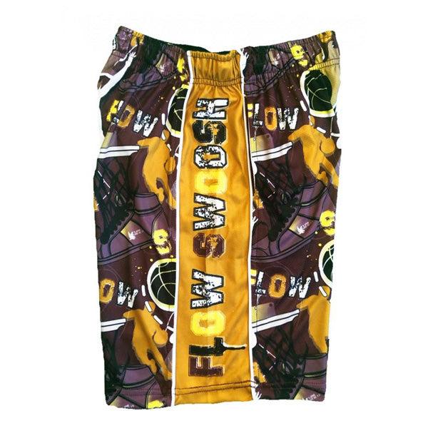 Boys Flow Swoosh Maroon & Yellow Attack Short